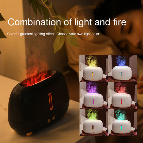 250ml Fire Flame Air Diffusers Portable Mini Essential Oil Atomizer Nano Mist Desktop Fire Flame Oil Diffuser