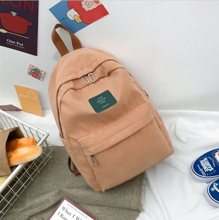 Spring 2021 new corduroy school bag Korean version of the large capacity backpack women's outdoor travel backpack