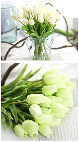 Hand Holding Silk Flower PU Mini Tulip Simulation Flower Wedding Family INS Style