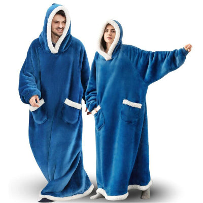 Winter TV Hoodie Large Thick Blanket Winter Warm Home Clothes Women Men Oversized Pullover With Pockets