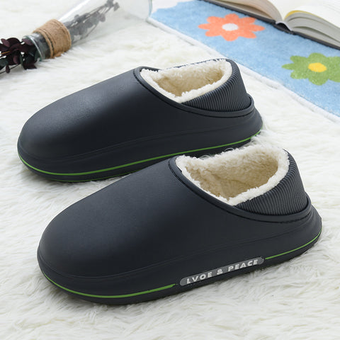 EVA Fluffy Slippers Waterproof Warm Plush Shoes For Women Couple