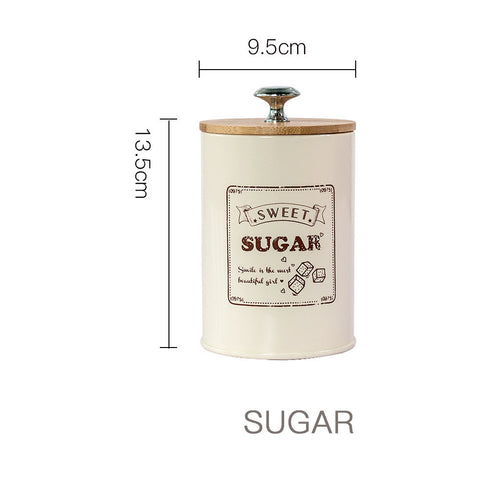 Moisture-Proof Bamboo Lid Coffee Tea Sugar Storage Jar