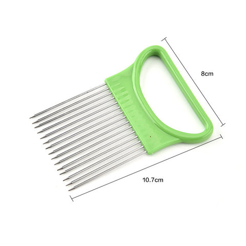 Stainless Steel Onion Fruits Vegetable Meat Needle Fork Slicer Tomato Cutter Cutting Holder Kitchen Accessorie Tool