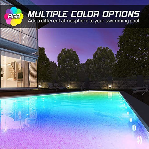 LED Swimming Pool Light RGB Underwater Light Waterproof Remote Control Diving Light Suction Cup Magnet Fish Tank Underwater Light