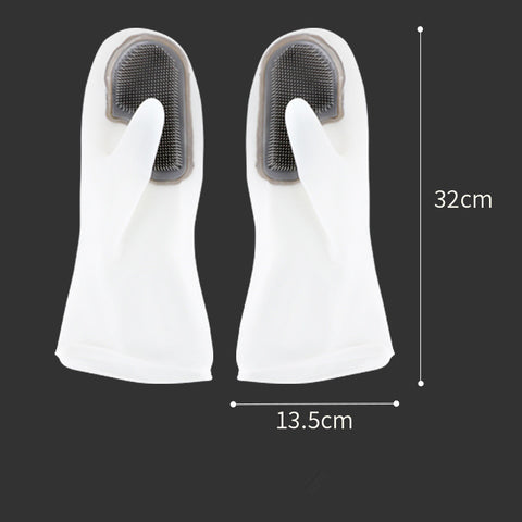 White Transparent Solid Color Tenacity Thin Magic Silicone Gloves Household Water-proof Washing Dishes Brush Bowl Brush Artifact