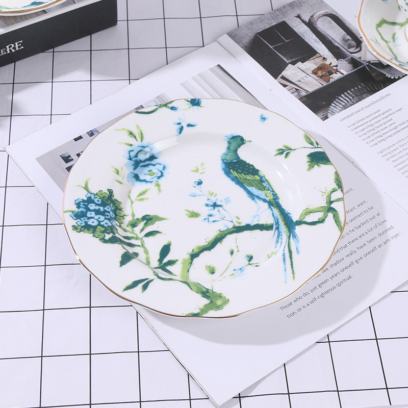 Green Phoenix Afternoon Tea Bone China Coffee Cup European Luxury