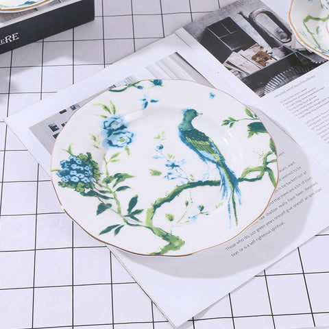 Green Phoenix Afternoon Tea Bone China Coffee Cup European Luxury