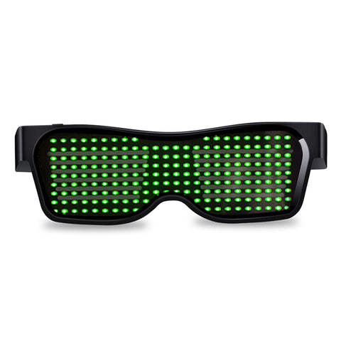 DIY Bluetooth App Control Led Party Glasses Customized Languages USB Charge Flashing Luminous Eyewear Christmas Concert Sunglasses For Women Men