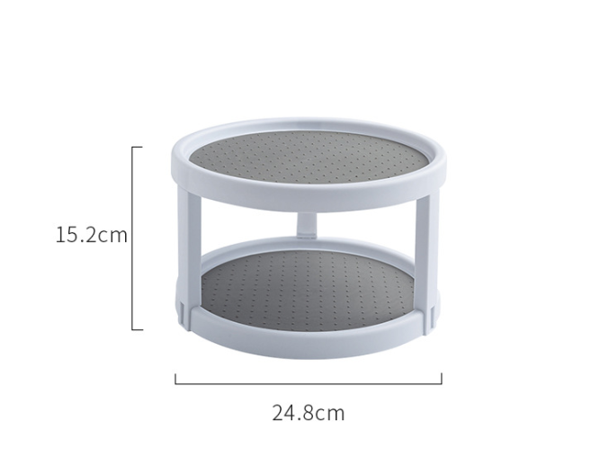 Two Level Storage Turntable - Multi Level Rotary Kitchen Spice Manager for Cabinets, Pantries, Bathrooms, Refrigerators