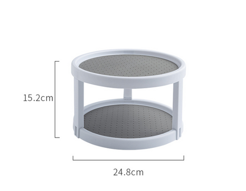 Two Level Storage Turntable - Multi Level Rotary Kitchen Spice Manager for Cabinets, Pantries, Bathrooms, Refrigerators