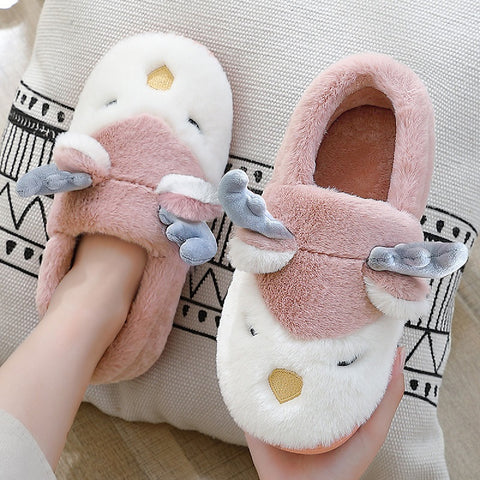 Winter Warm Cartoon Shoes Christmas Home Bedroom Slipper For Women Men