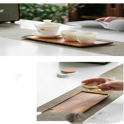 South American Walnut Japanese Tea Tray Coffee Cup Rectangle