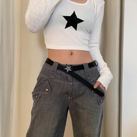 Women's Vintage Fashion Jeans Star Belt