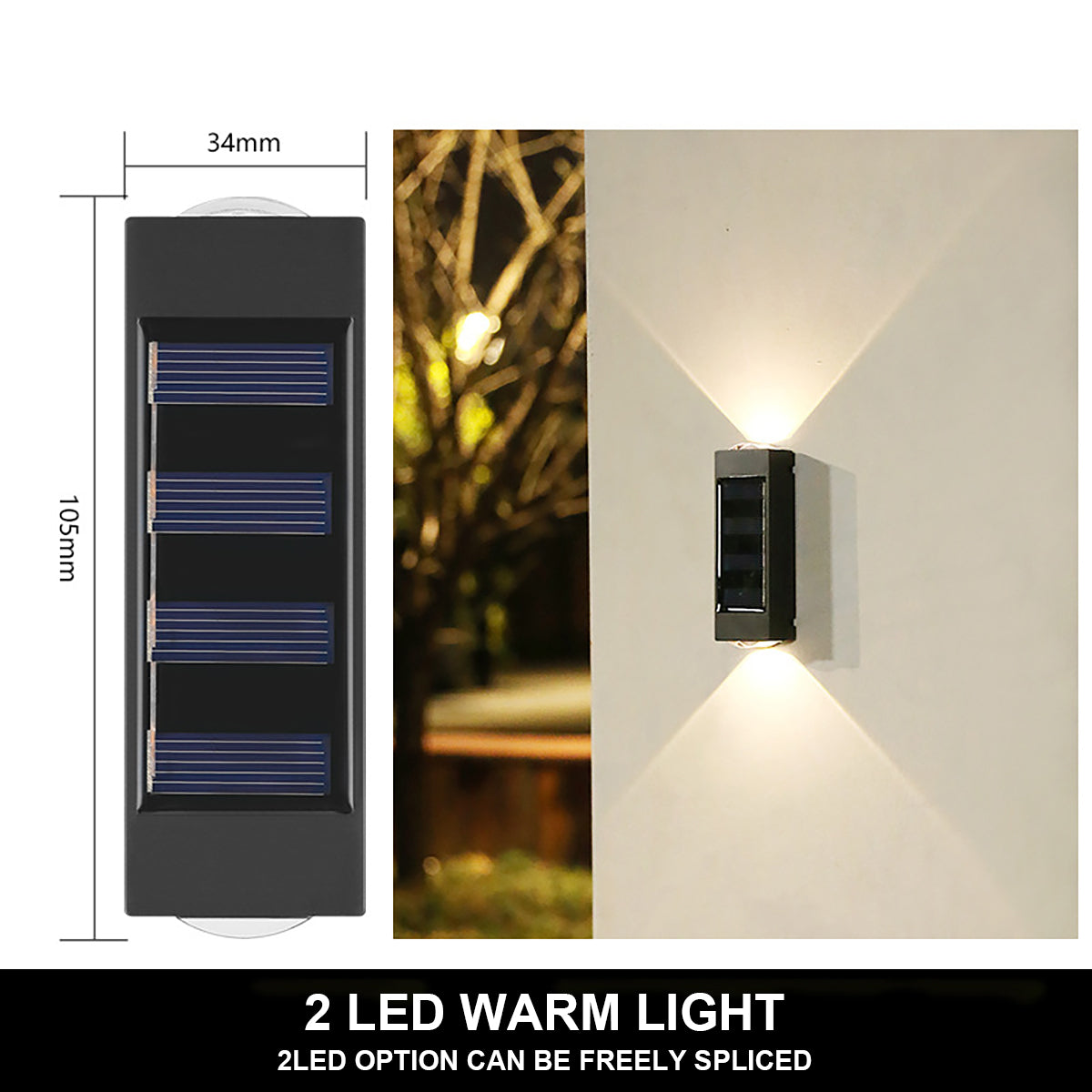 Solar Lamp Light Garden Night Light Solar Wall Lamp Outdoor Waterproof Up And Down Luminous Lighting Decor