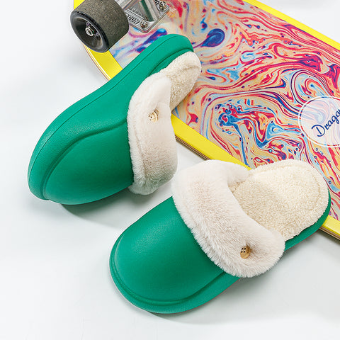 Winter Warm Slippers Household Non Slip Couples At Home Baotou Big Head Cotton Slippers