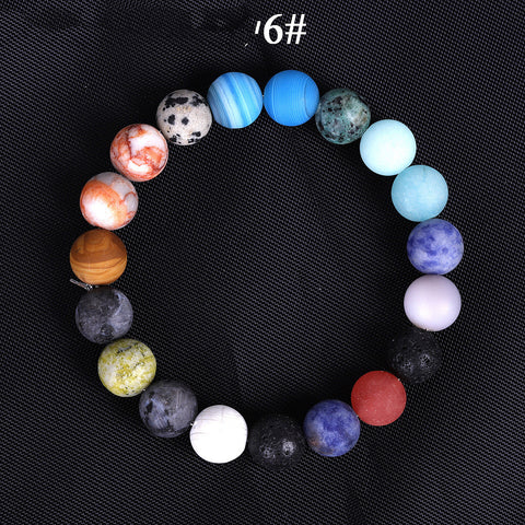 Solar System Eight Stone Planet Bracelet Planets Natural Stone Mala Bead Strand Bracelet For Men Women Handmade Universe Solar Chakra Bracelet Jewelry