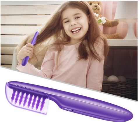 Electric Detangling Brush Automated Hair-Detangler - Automatic Hair Detangler Brush Wet Or Dry Use Purple Hair Brush