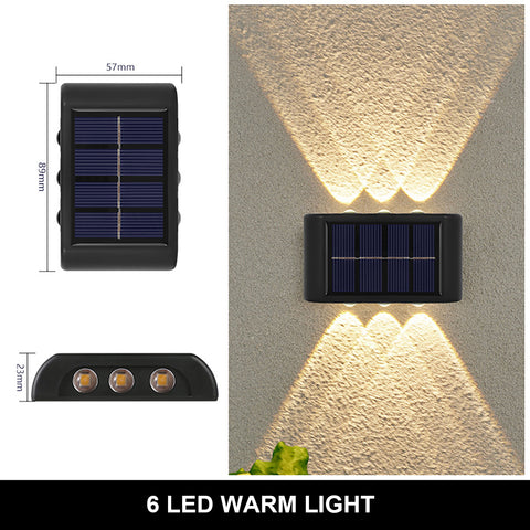 Solar Lamp Light Garden Night Light Solar Wall Lamp Outdoor Waterproof Up And Down Luminous Lighting Decor