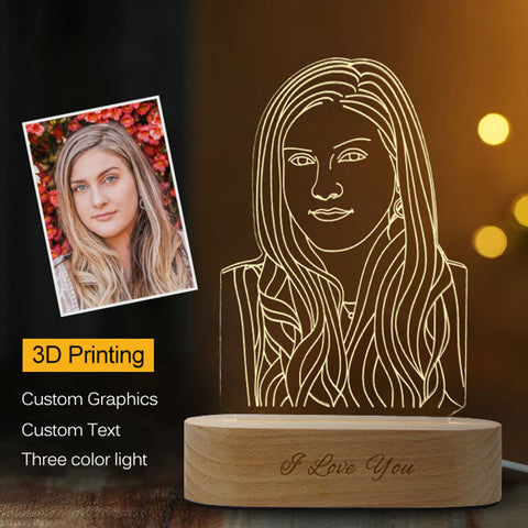 Custom Photo 3D Stereo Night Light