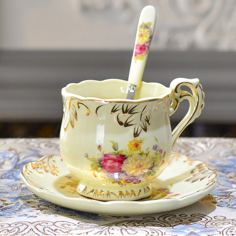 Afternoon Tea With Spoon Gift Ceramic Coffee Cup Set