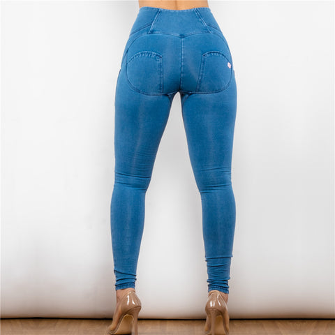 shascullfites melody light blue high waist jeggings booty lifting leggings anti cellulite booty lift leggings