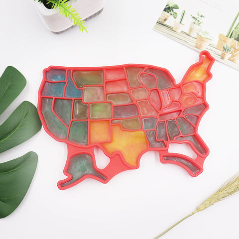 Creative Silicone American Map Ice Cube Tray Mold Cookies Chocolate Soap Baking Kitchen Tool United States Map Mold