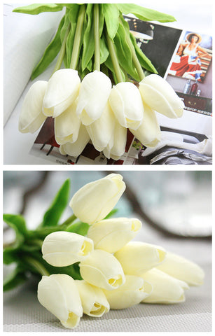 Hand Holding Silk Flower PU Mini Tulip Simulation Flower Wedding Family INS Style