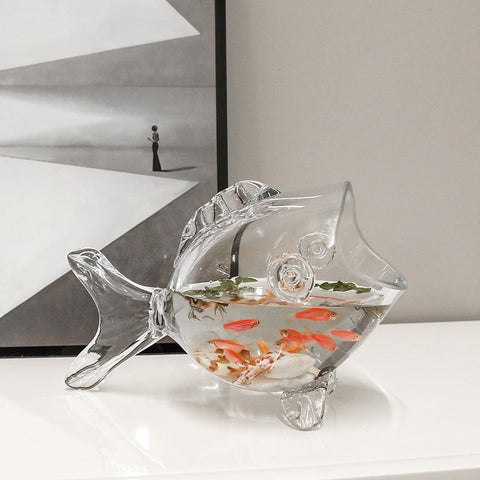 Fish-shaped Decorative Glass Ornaments Decorate Hydroponic Flowers Home Living Room Bedroom