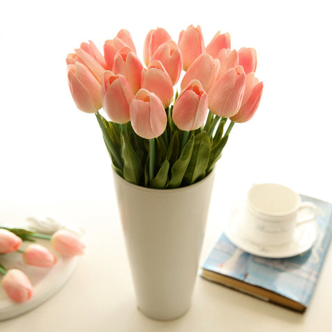 Hand Holding Silk Flower PU Mini Tulip Simulation Flower Wedding Family INS Style