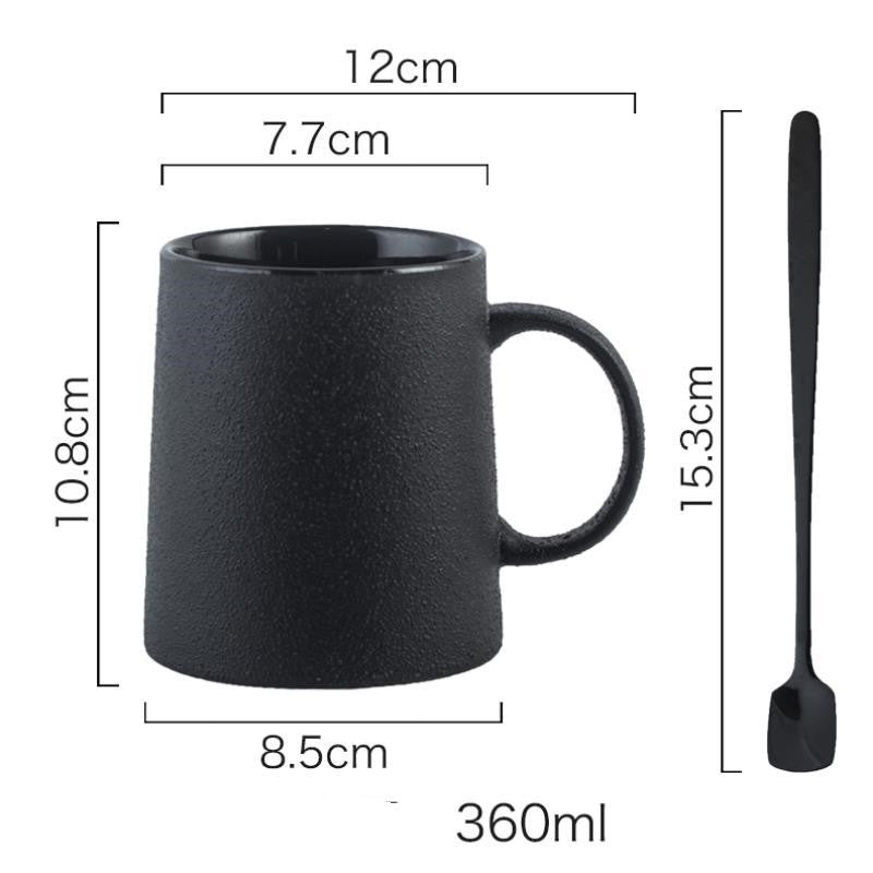 Frosted Personality Ceramic Mug Stoneware Black Retro Coffee Cup Milk Tea Water Cup Japanese Simple Cup