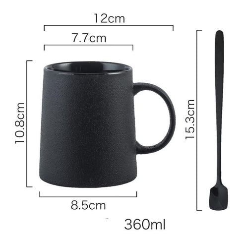 Frosted Personality Ceramic Mug Stoneware Black Retro Coffee Cup Milk Tea Water Cup Japanese Simple Cup
