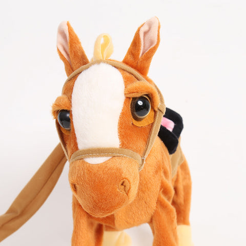 Children's Electric Plush Toy  Will Sing And Dance Simulation Horse Leash Walking Electronic Horse Machine Horse