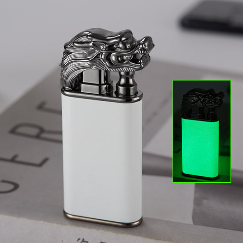 2022 Creative Blue Flame Lighter Dolphin Dragon Tiger Double Fire Metal Winproof Lighter Inflatable Lighter