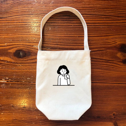 Creative Portable Milk Tea Canvas Bag Coffee Cup Cover