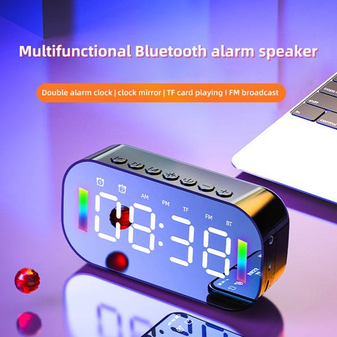 Smart Wireless Bluetooth Speaker Mirror Alarm Clock