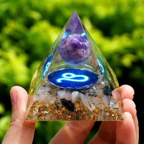 Twelve Constellation Chakra Pyramid Crystal Gravel Bedroom Ornament