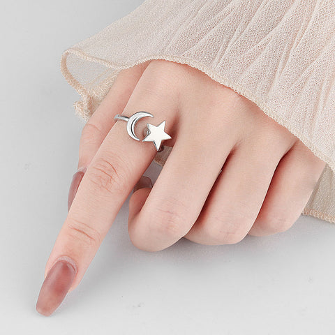 Women's Rotatable And Adjustable Star-moon Star Rotating Ring
