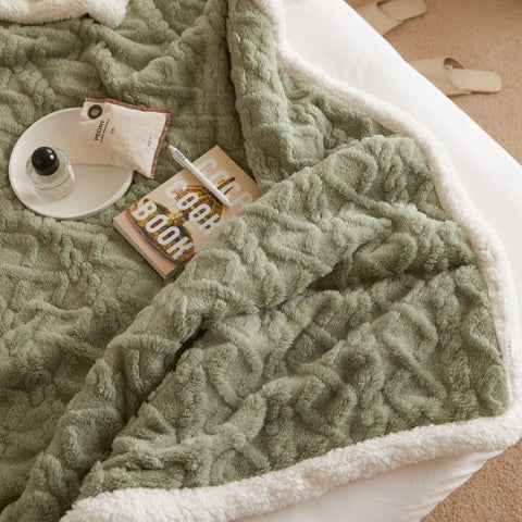 Jacquard Cut Flowers Plain Big Sofa Blanket Home Blanket Soft Outfit Matching Blanket