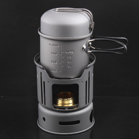 Aluminium Alloy Outdoor Tableware Set 1-2 Person Portable 7pcs Camping Cookware Set For Outdoor Hiking Picnic