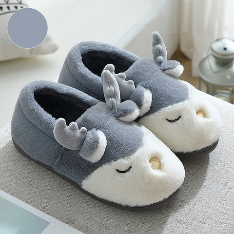 Winter Warm Cartoon Shoes Christmas Home Bedroom Slipper For Women Men