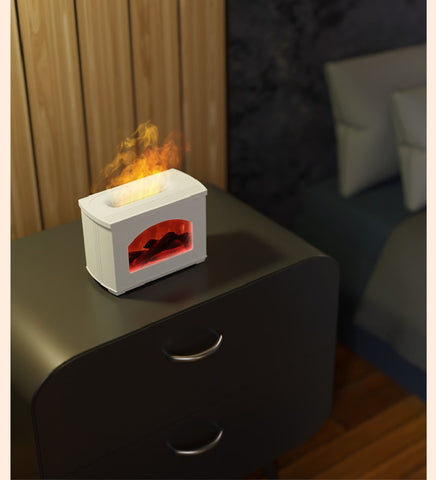 Aroma Diffuser Simulated Flame Light Effect Humidifier For Home Office Use Night Light Atmosphere Light