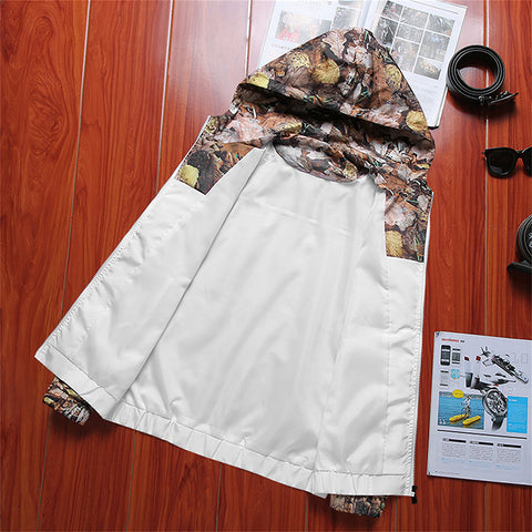 Floral Jacket Men Slim Fit Flowers Pilot Jacket Coat US Size Men Hooded Jackets