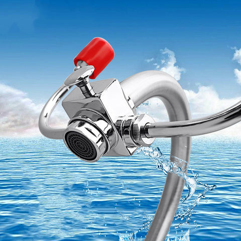 Connected Faucet Eyewash Basin Faucets Wall Mounted Eye Wash Station Emergency Sink Attachment Mount Flush Shower Double Mouth