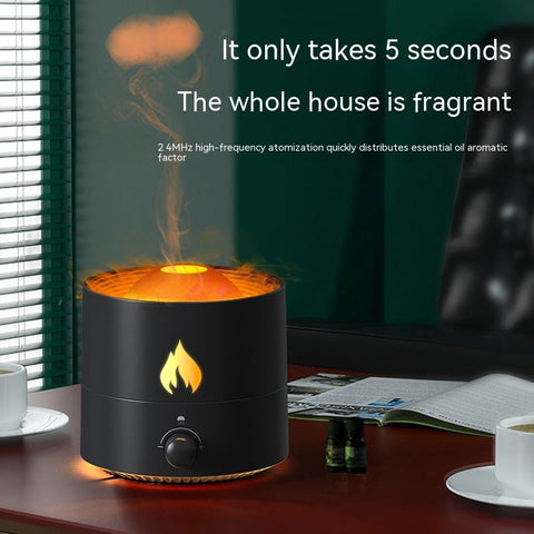 Amazon Top Office Custom Flame Night Light Aroma Diffuser 250ml Ultrasonic USB Fire Lamp Fragrance Jellyfish Air Humidifier