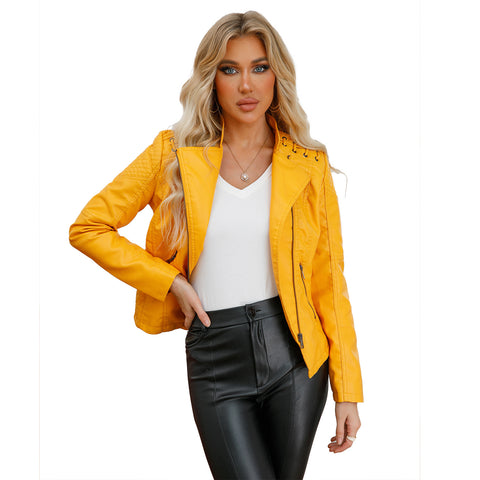 Faux Leather Jackets Women 2023 Spring Autumn Biker Coat Pu Motorcycle Suit Female Loose Streetwear Coat
