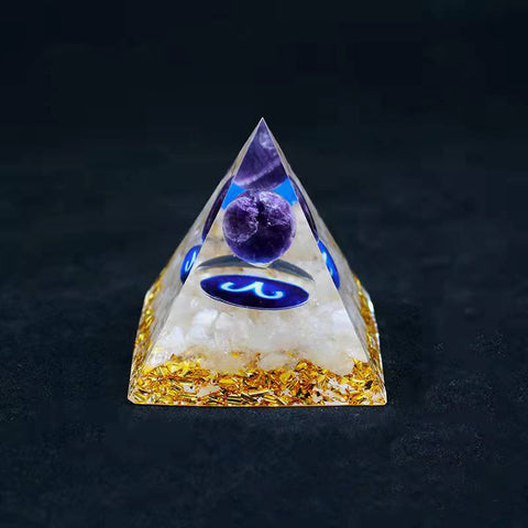 Twelve Constellation Chakra Pyramid Crystal Gravel Bedroom Ornament