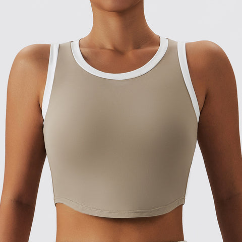 Multi-panel Contrast Quick-drying Yoga Bra Shock-proof Running Fitness Vest