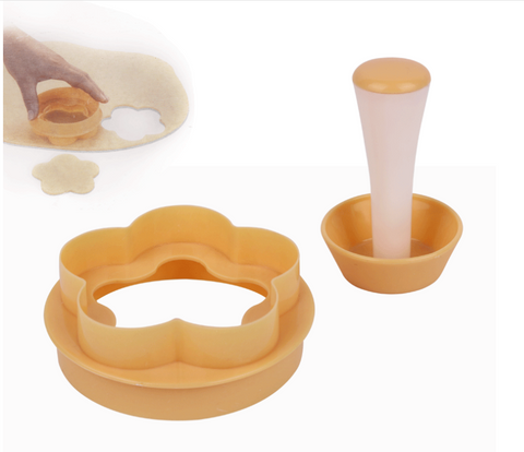 Plastic Pastry Tamper Tart Shell Molds Cake Cutter Flower Round Dough Cookie Cutter Set Cupcake Muffin Mold