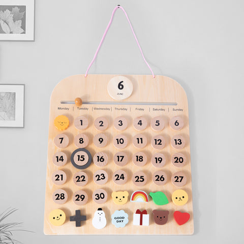 Children's Wooden Calendar Desktop Pendant