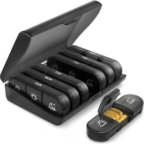Extra Large Portbale Weekly Travel Pill Storage Cases Pill Dispenser Supplement Holder For Pills Vitamin Fish Oil